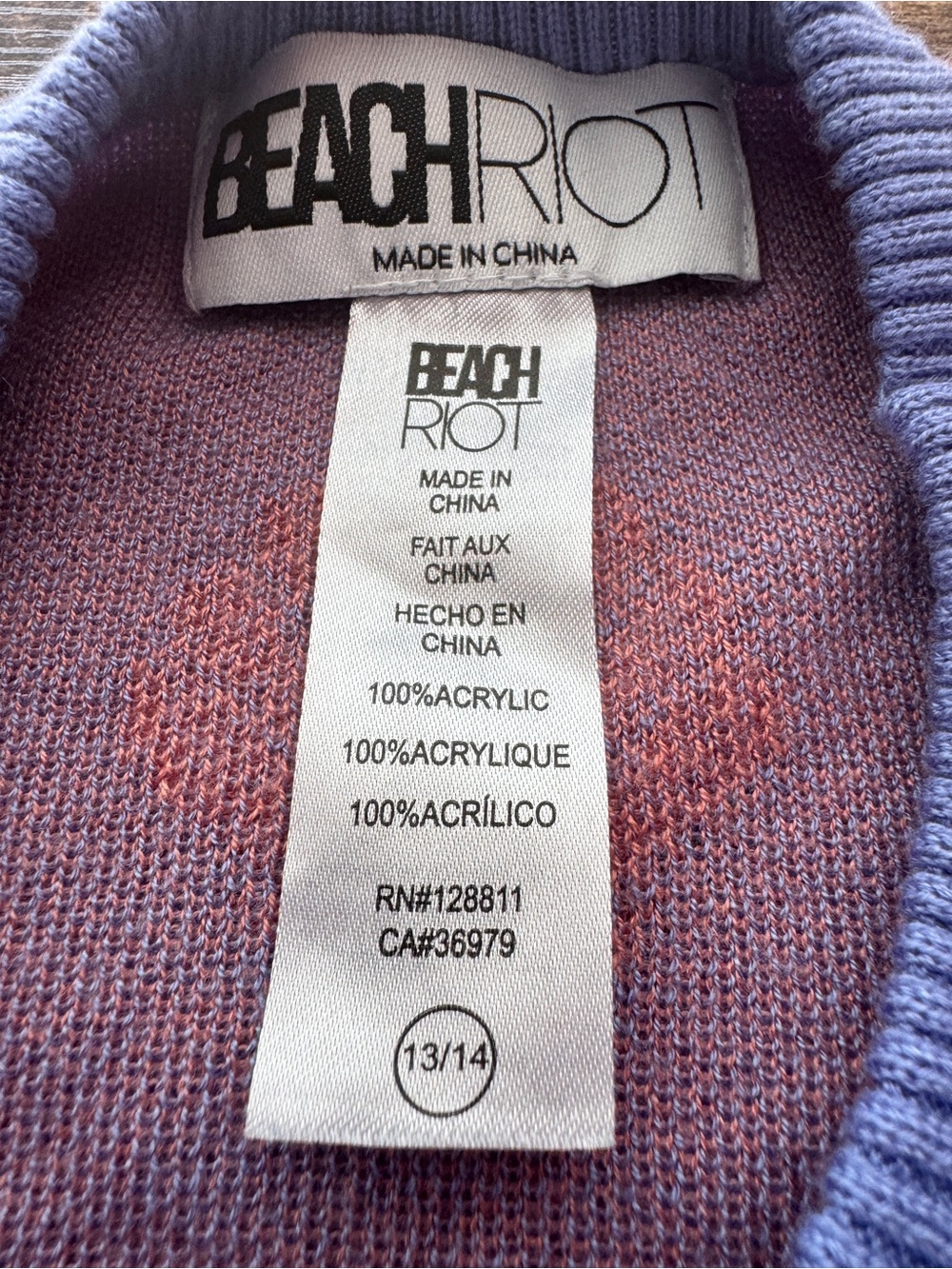 Beach Riot Beach Sweater Balboa Shorts Coral Seashell Print Lavender Base 13/14 - Picture 4 of 5